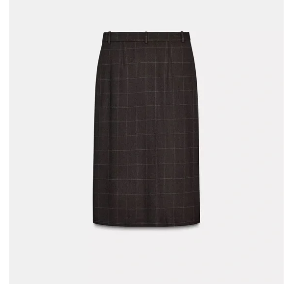 ZARA Brown Plaid Women's Skirt - Picture 6 of 10